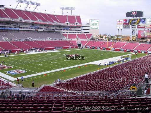Seat view from section 228 at Raymond James Stadium, home of the Tampa Bay Buccaneers