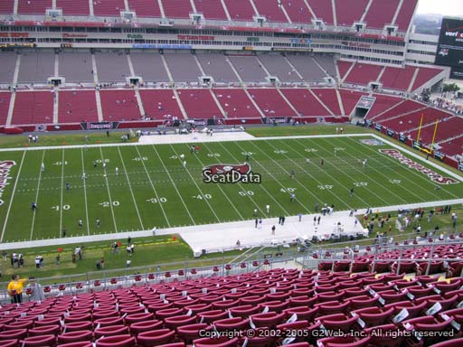Seat view from section 308 at Raymond James Stadium, home of the Tampa Bay Buccaneers