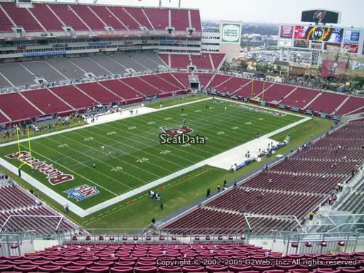 Seat view from section 328 at Raymond James Stadium, home of the Tampa Bay Buccaneers