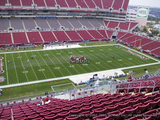 Seat view from section 332 at Raymond James Stadium, home of the Tampa Bay Buccaneers