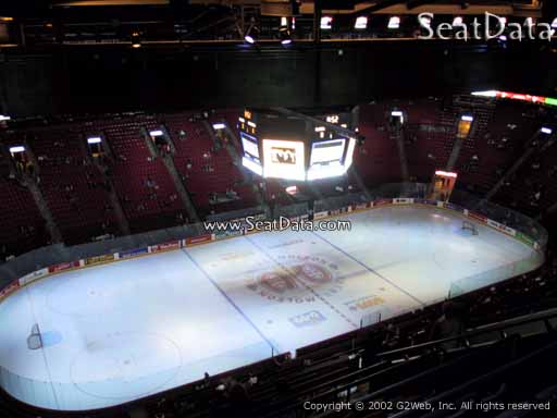 Seat view from section 404 at the Bell Centre, home of the Montreal Canadiens