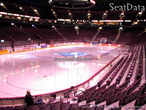 Seat view from section 110 at Rogers Arena, home of the Vancouver Canucks