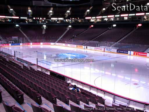 Seat view from section 115 at Rogers Arena, home of the Vancouver Canucks