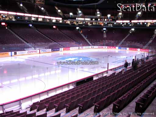 Seat view from section 119 at Rogers Arena, home of the Vancouver Canucks