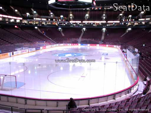 Seat view from section 121 at Rogers Arena, home of the Vancouver Canucks