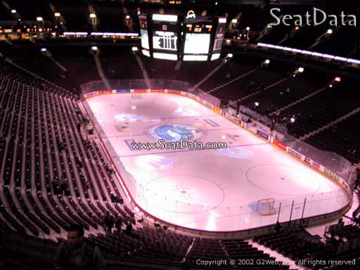 Seat view from section 302 at Rogers Arena, home of the Vancouver Canucks