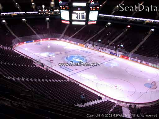 Seat view from section 304 at Rogers Arena, home of the Vancouver Canucks