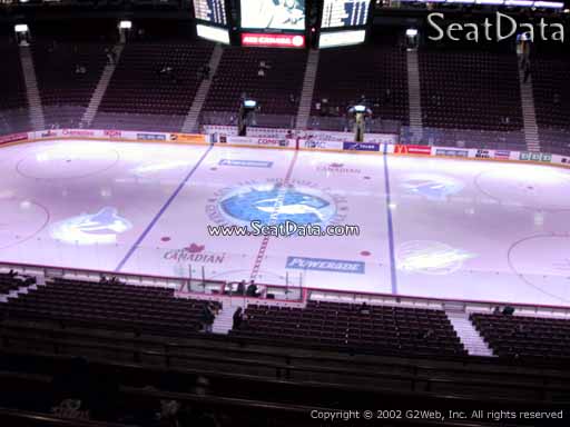 Seat view from section 307 at Rogers Arena, home of the Vancouver Canucks