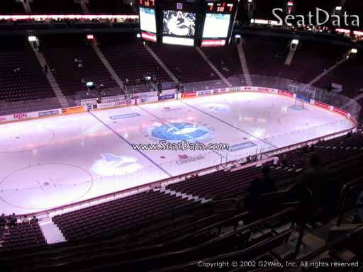 Seat view from section 310 at Rogers Arena, home of the Vancouver Canucks
