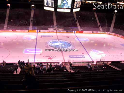 Seat view from section 323 at Rogers Arena, home of the Vancouver Canucks