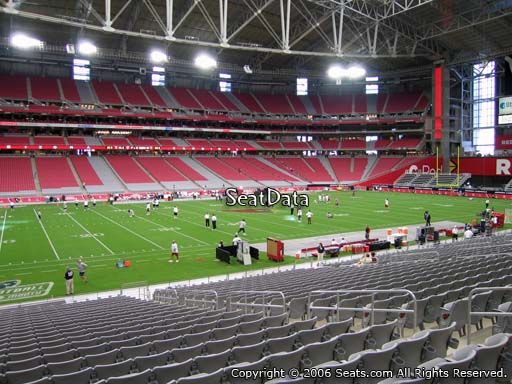View from section 112 at State Farm Stadium, home of the Arizona Cardinals