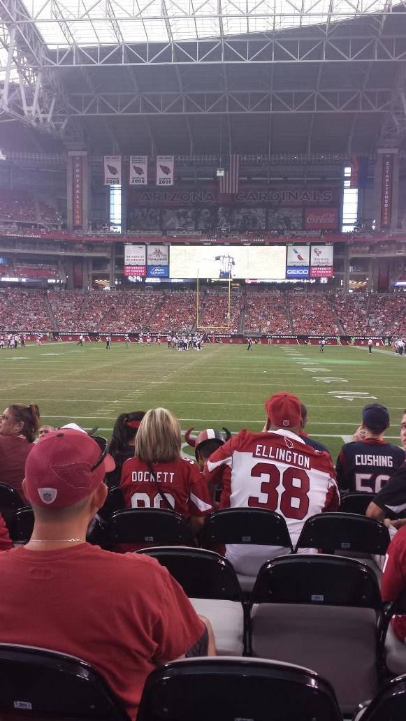 View from Section 139 at State Farm Stadium, home of the Arizona Cardinals