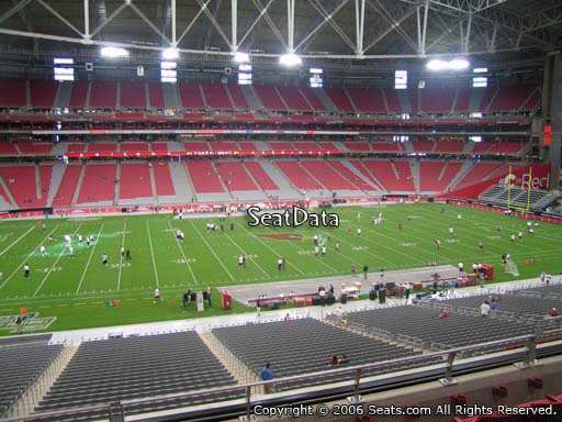 View from section 214 at State Farm Stadium, home of the Arizona Cardinals