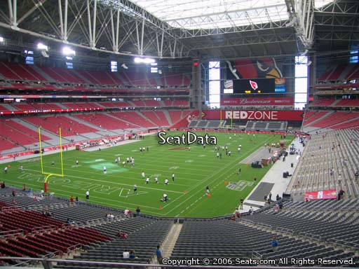 View from section 222 at State Farm Stadium, home of the Arizona Cardinals