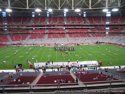 View from section 238 at State Farm Stadium, home of the Arizona Cardinals
