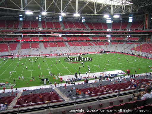 View from section 240 at State Farm Stadium, home of the Arizona Cardinals