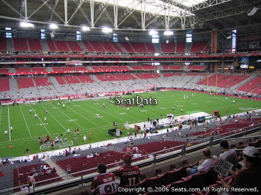View from section 242 at State Farm Stadium, home of the Arizona Cardinals