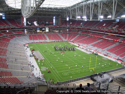 View from section 401 at State Farm Stadium, home of the Arizona Cardinals