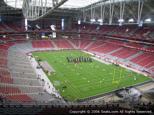 View from section 402 at State Farm Stadium, home of the Arizona Cardinals