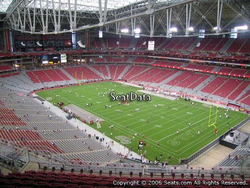 View from section 404 at State Farm Stadium, home of the Arizona Cardinals
