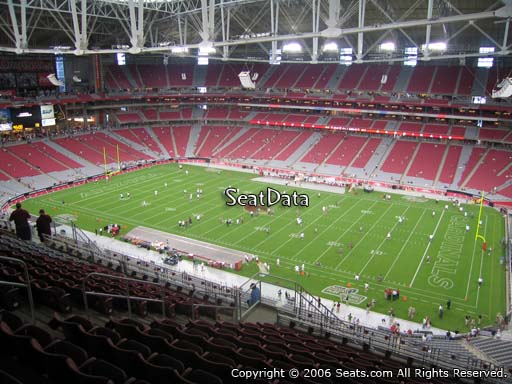 View from section 407 at State Farm Stadium, home of the Arizona Cardinals