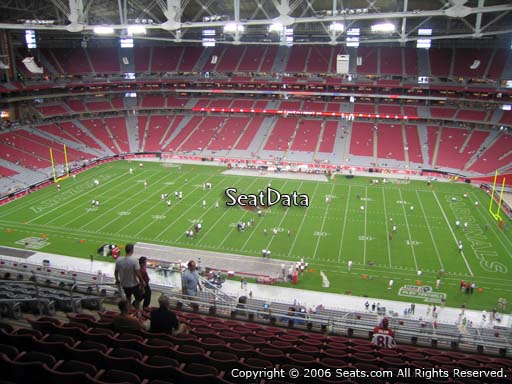 View from section 410 at State Farm Stadium, home of the Arizona Cardinals