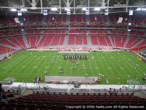View from section 412 at State Farm Stadium, home of the Arizona Cardinals