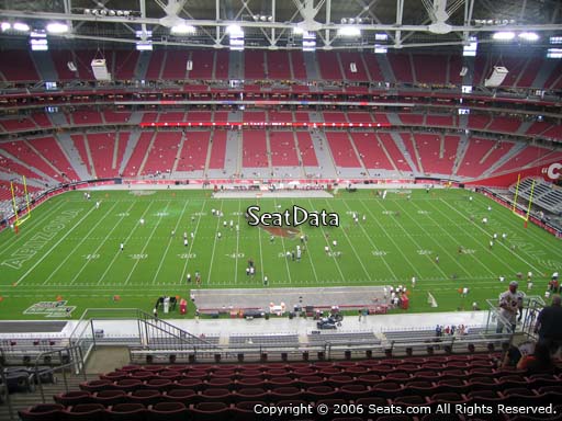 View from section 413 at State Farm Stadium, home of the Arizona Cardinals