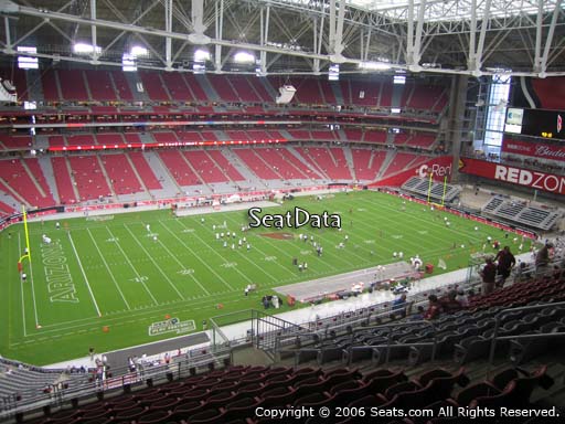 View from section 418 at State Farm Stadium, home of the Arizona Cardinals