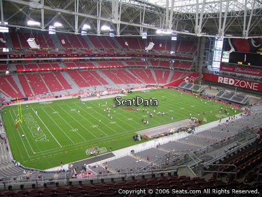 View from section 419 at State Farm Stadium, home of the Arizona Cardinals