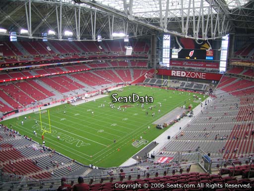 View from section 422 at State Farm Stadium, home of the Arizona Cardinals