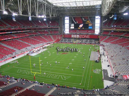 View from section 425 at State Farm Stadium, home of the Arizona Cardinals