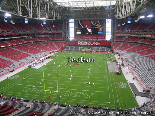 View from section 426 at State Farm Stadium, home of the Arizona Cardinals