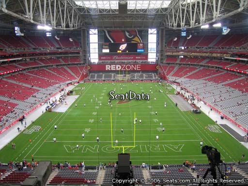 View from section 428 at State Farm Stadium, home of the Arizona Cardinals