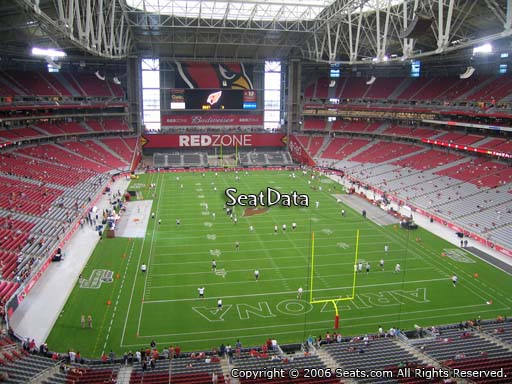 View from section 430 at State Farm Stadium, home of the Arizona Cardinals