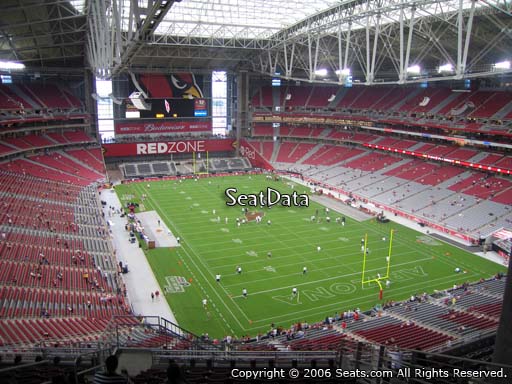 View from section 432 at State Farm Stadium, home of the Arizona Cardinals