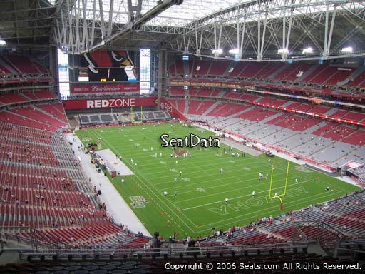 Seat View from Section 433 at State Farm Stadium, home of the Arizona Cardinals
