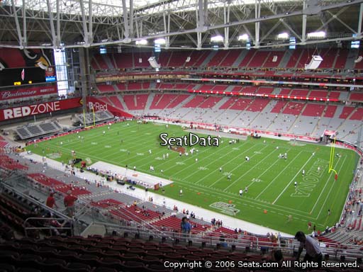 View from section 437 at State Farm Stadium, home of the Arizona Cardinals