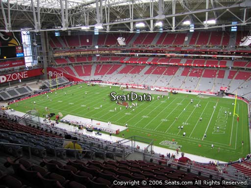 View from section 438 at State Farm Stadium, home of the Arizona Cardinals
