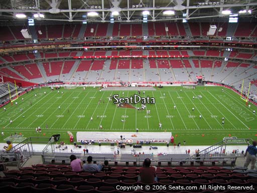 View from section 443 at State Farm Stadium, home of the Arizona Cardinals