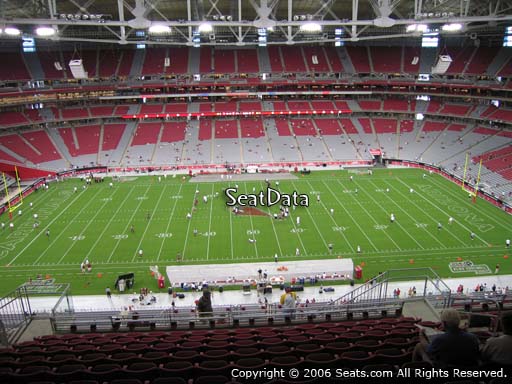 View from section 444 at State Farm Stadium, home of the Arizona Cardinals