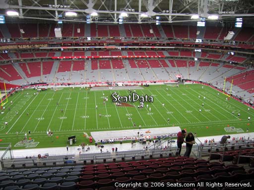 View from section 445 at State Farm Stadium, home of the Arizona Cardinals