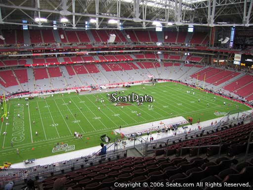 View from section 448 at State Farm Stadium, home of the Arizona Cardinals