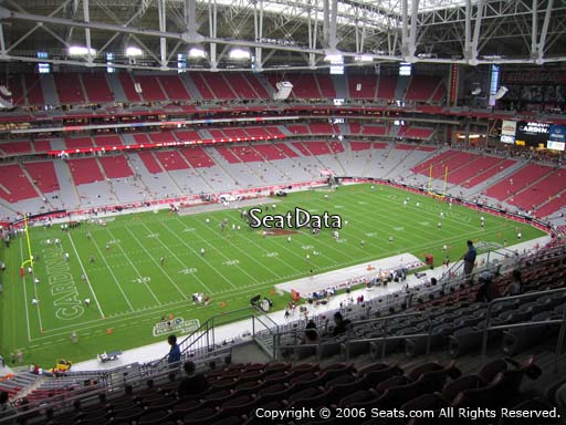 View from section 449 at State Farm Stadium, home of the Arizona Cardinals