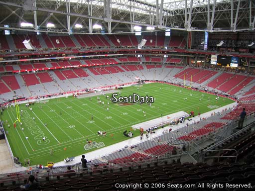 View from section 450 at State Farm Stadium, home of the Arizona Cardinals