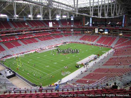 View from section 452 at State Farm Stadium, home of the Arizona Cardinals