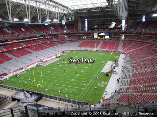View from section 455 at State Farm Stadium, home of the Arizona Cardinals