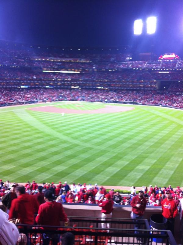View from the Coca-Cola Scoreboard Patio at Busch Stadium
