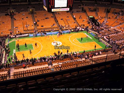 Seat view from section 317 at the TD Garden, home of the Boston Celtics.