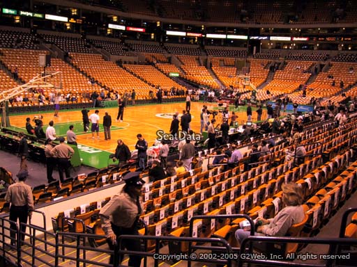 Seat view from section 4 at the TD Garden, home of the Boston Celtics.